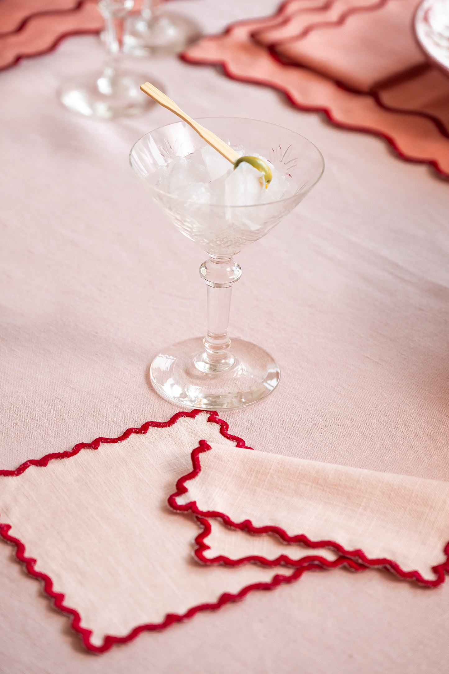 Serviettes de cocktails ROSA x6