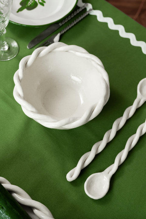 Lots de cuillères pour servir torsadées x2