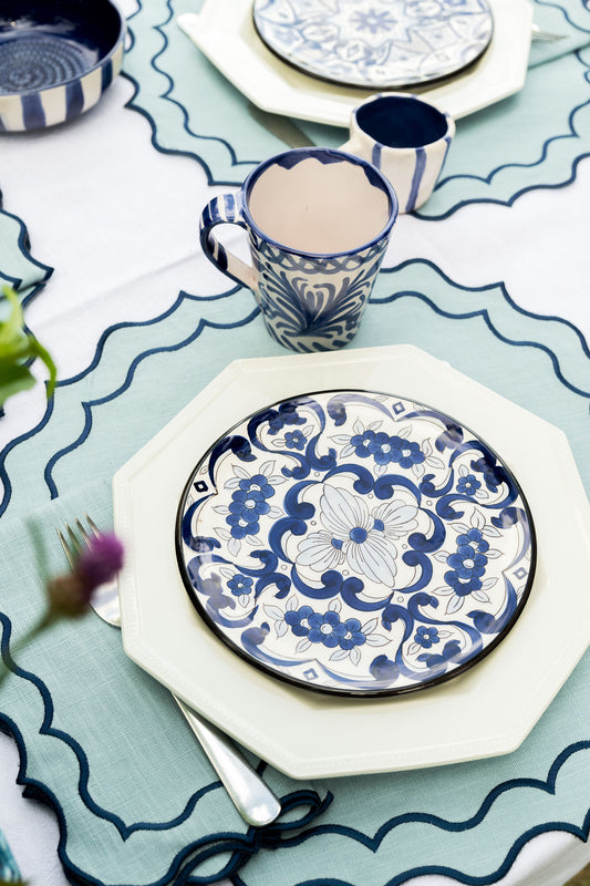 Sets de table ronds bleus NONNA x2