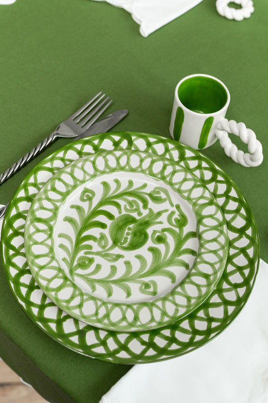 Assiette à dessert GRANADA vert foncé