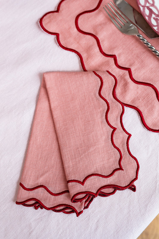 Serviettes roses NONNA x2