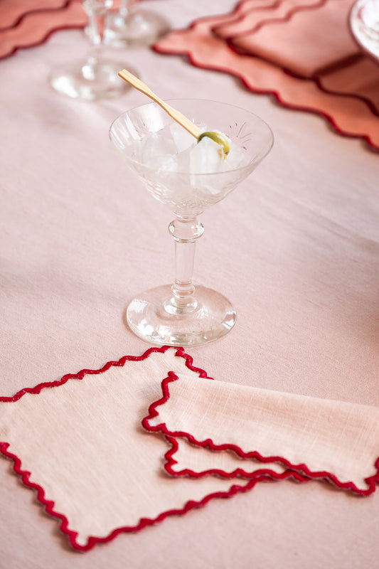 Serviettes de cocktails ROSA x6